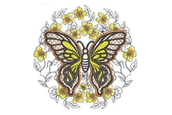 Review: Butterfly on a Flower Embroidery Design
