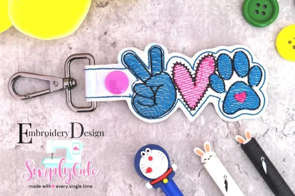Review: In the Hoop Peace Love Paw Keychain
